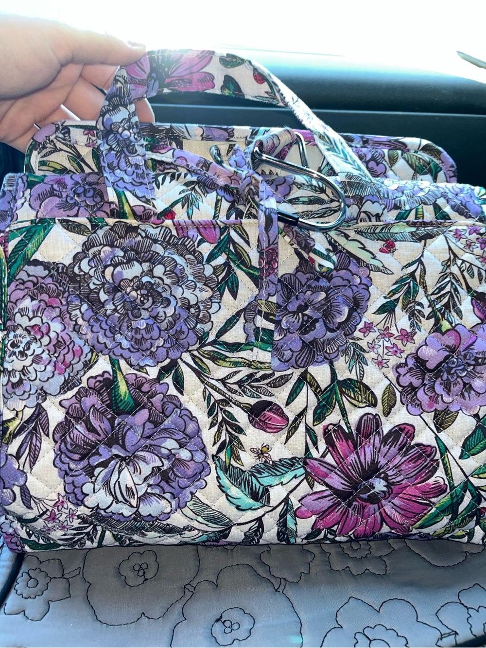 Vera Bradley Floral Quilted Travel Bag - Lavender Meadows - Picture 4 of 7